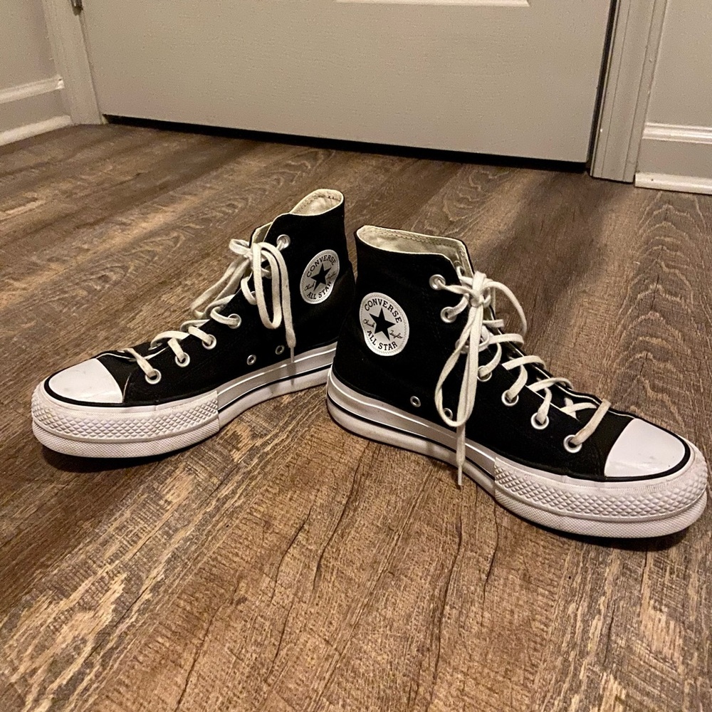black platform high top converse
